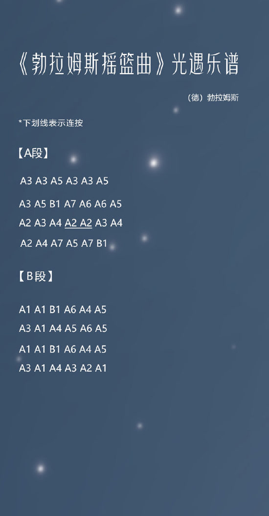 《光遇》勃拉姆斯摇篮曲简谱乐谱分享