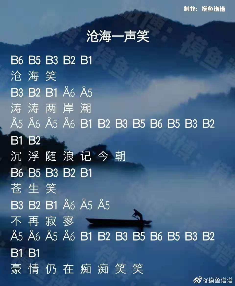 《光遇》沧海一声笑简谱乐谱分享