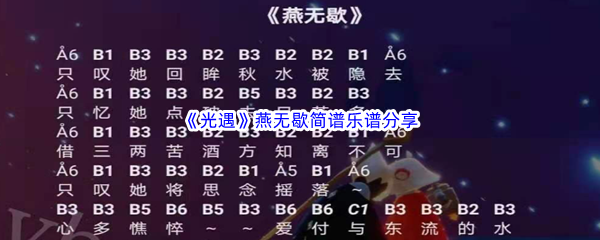 《光遇》燕无歇简谱乐谱分享