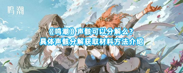 《鸣潮》声骸可以分解么？具体声骸分解获取材料方法介绍